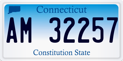 CT license plate AM32257