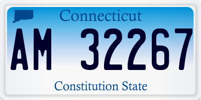 CT license plate AM32267