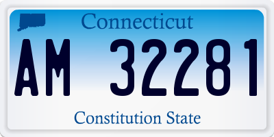 CT license plate AM32281