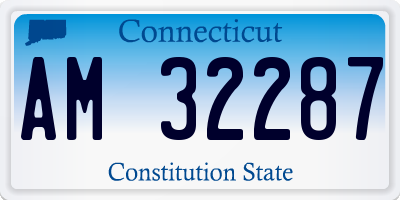 CT license plate AM32287
