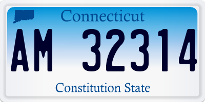 CT license plate AM32314