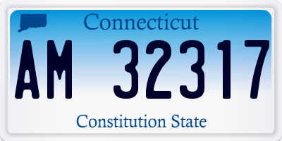CT license plate AM32317
