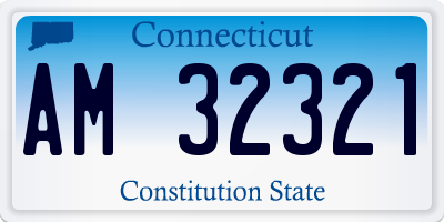 CT license plate AM32321