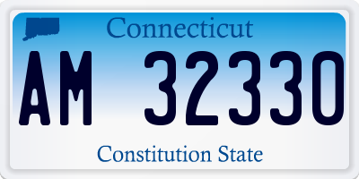 CT license plate AM32330