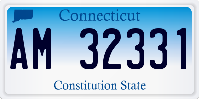 CT license plate AM32331