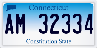 CT license plate AM32334