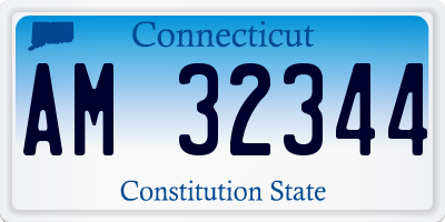 CT license plate AM32344