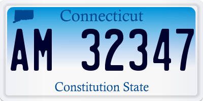 CT license plate AM32347