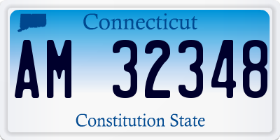 CT license plate AM32348