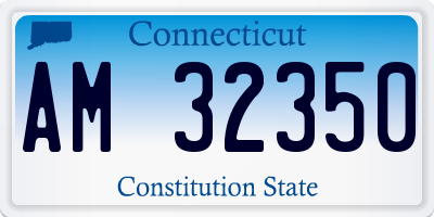 CT license plate AM32350