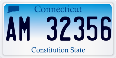 CT license plate AM32356