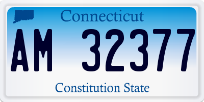 CT license plate AM32377