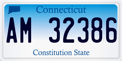 CT license plate AM32386