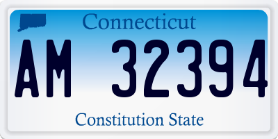 CT license plate AM32394