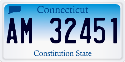 CT license plate AM32451