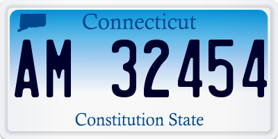CT license plate AM32454