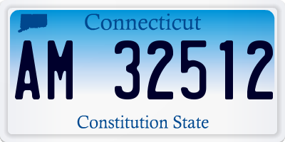 CT license plate AM32512