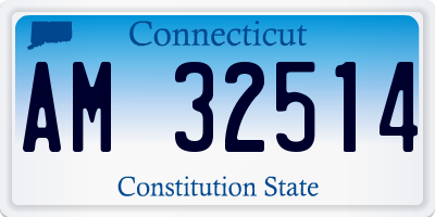 CT license plate AM32514