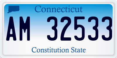 CT license plate AM32533