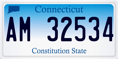 CT license plate AM32534