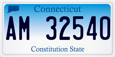 CT license plate AM32540