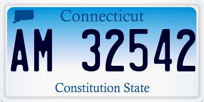 CT license plate AM32542