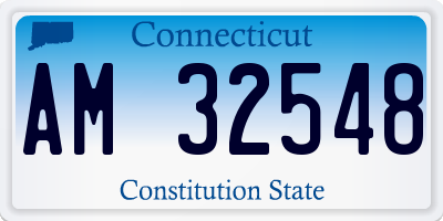CT license plate AM32548