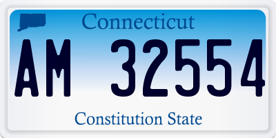 CT license plate AM32554