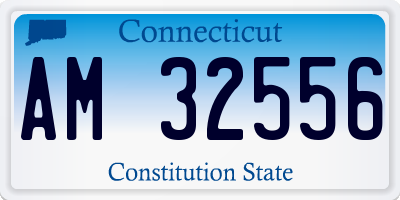 CT license plate AM32556