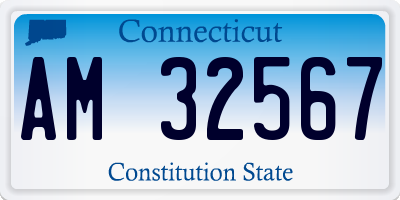 CT license plate AM32567