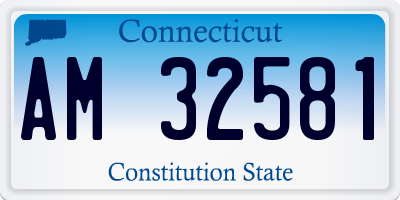 CT license plate AM32581
