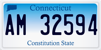 CT license plate AM32594