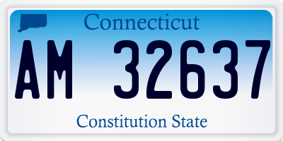 CT license plate AM32637