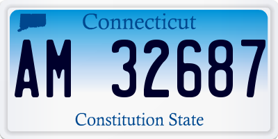CT license plate AM32687