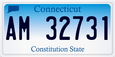 CT license plate AM32731