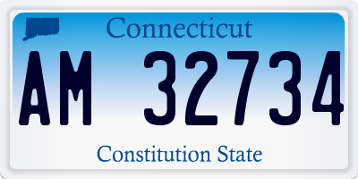 CT license plate AM32734