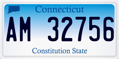 CT license plate AM32756
