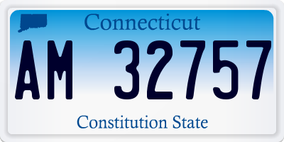 CT license plate AM32757