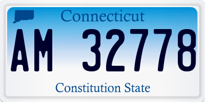 CT license plate AM32778