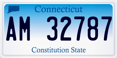 CT license plate AM32787