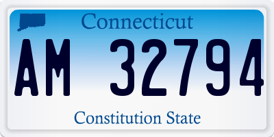 CT license plate AM32794