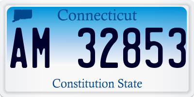 CT license plate AM32853