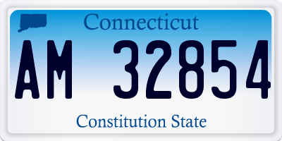 CT license plate AM32854
