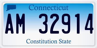 CT license plate AM32914