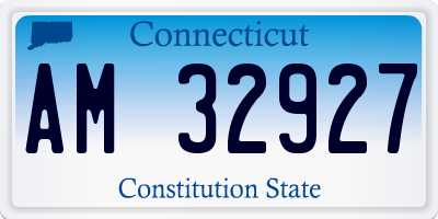 CT license plate AM32927