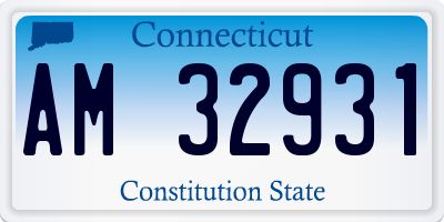 CT license plate AM32931