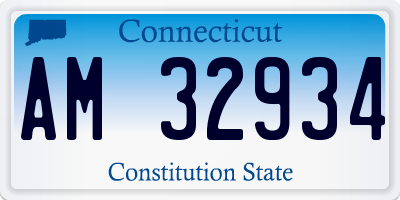 CT license plate AM32934