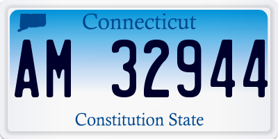 CT license plate AM32944
