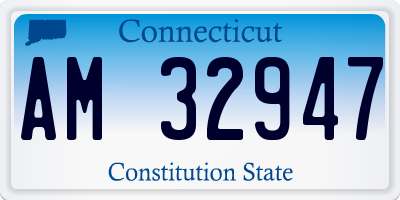 CT license plate AM32947