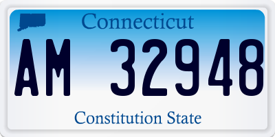 CT license plate AM32948